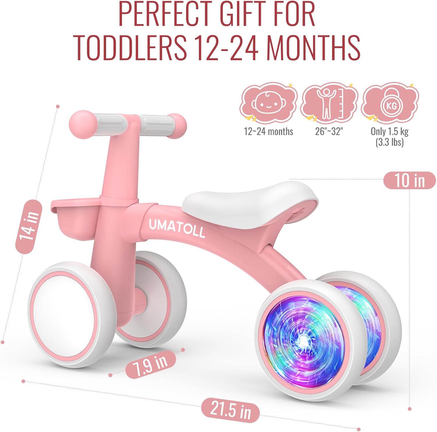 Umatoll Baby Balance Bike for 1 Year Old Girls – Pink Toddler Gift
Umatoll Colorful Lighting Baby Balance Bike with Adjustable Seat
Umatoll Toddler Balance Bike with Glowing Wheels – 12–24 Months
Umatoll 1st Birthday Gift Baby Balance Bike for Girls – Pink Ride On Toy
Umatoll Lightweight Aluminum Baby Balance Bike – Safe Indoor Outdoor Toy
Umatoll Pink Baby Balance Bike with LED Rear Wheels – Toddler Ride On
Umatoll Baby Balance Bike for 12–24 Month Old Girls – Adjustable Toddler Bike