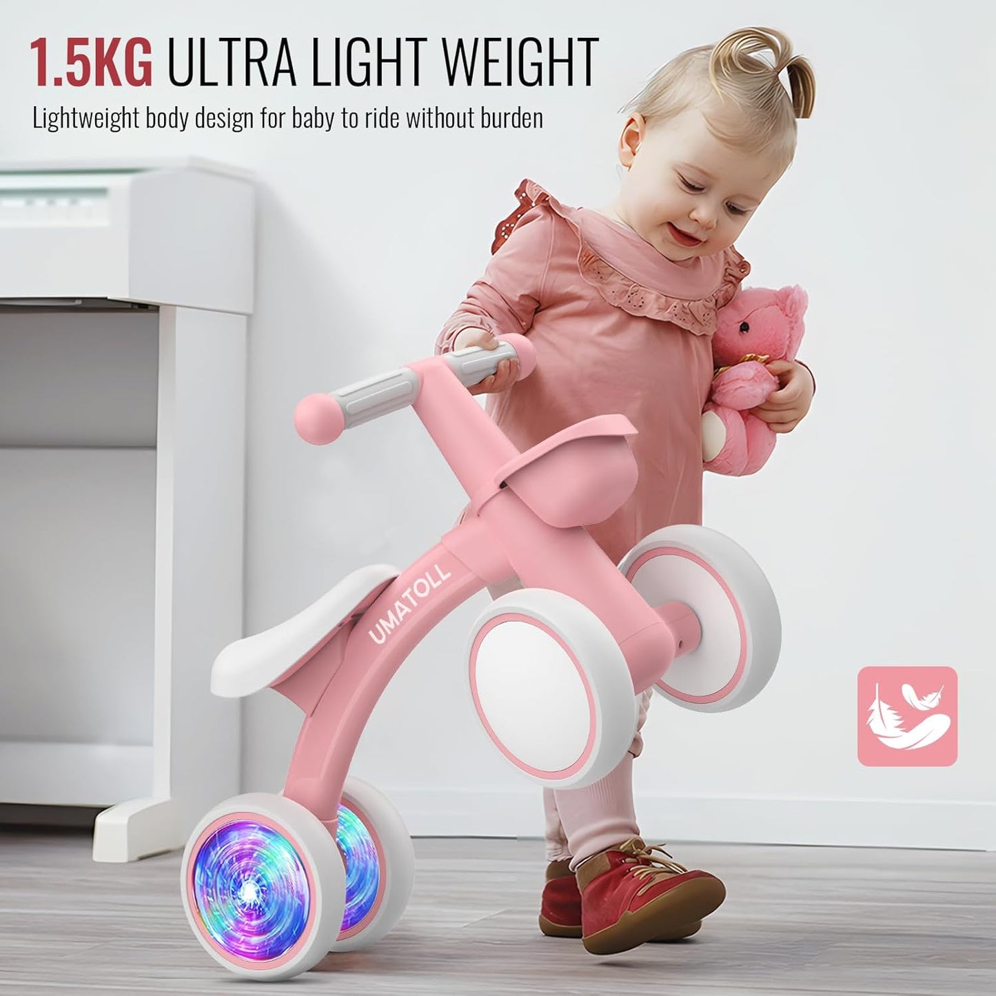 Umatoll Baby Balance Bike for 1 Year Old Girls – Pink Toddler Gift
Umatoll Colorful Lighting Baby Balance Bike with Adjustable Seat
Umatoll Toddler Balance Bike with Glowing Wheels – 12–24 Months
Umatoll 1st Birthday Gift Baby Balance Bike for Girls – Pink Ride On Toy
Umatoll Lightweight Aluminum Baby Balance Bike – Safe Indoor Outdoor Toy
Umatoll Pink Baby Balance Bike with LED Rear Wheels – Toddler Ride On
Umatoll Baby Balance Bike for 12–24 Month Old Girls – Adjustable Toddler Bike